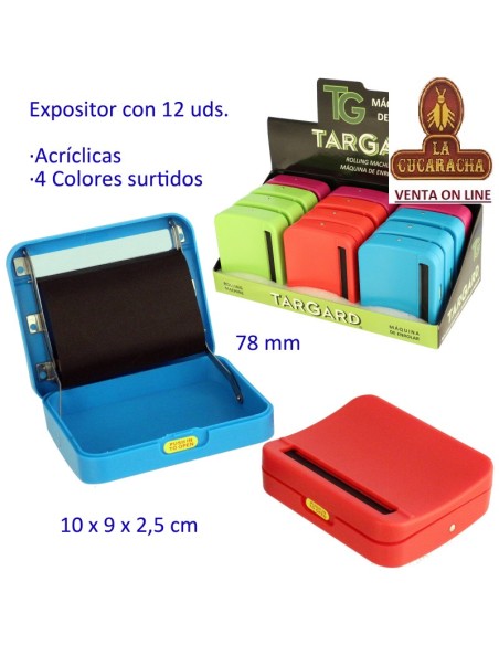 Targard-Caja 12 Máquina Automática liar pitillos 78mm. acrílica colores.