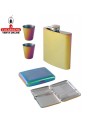 Pack Petaca Licorera METAL 6oz vasos y pitillera.