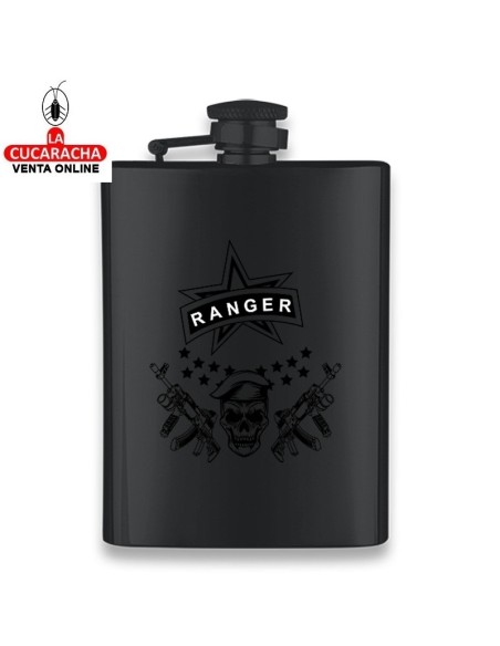 Petaca Licorera 8 oz. metálica negra Albainox ranger.