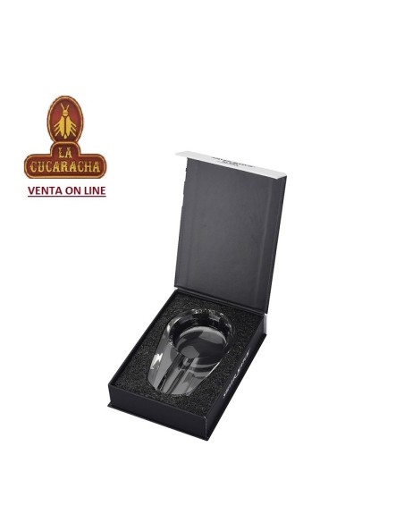 CENICERO PURO CRISTAL NEGRO DIAMETRO: 6CM.