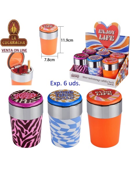 Expositor 6 ceniceros coche «Champ» good vibes.