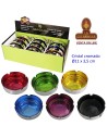Expositor 12 ceniceros cristal Ø 11 cm. colores surtidos.