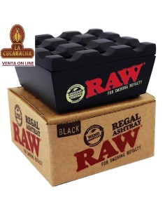 raw-Cenicero negro metálico...