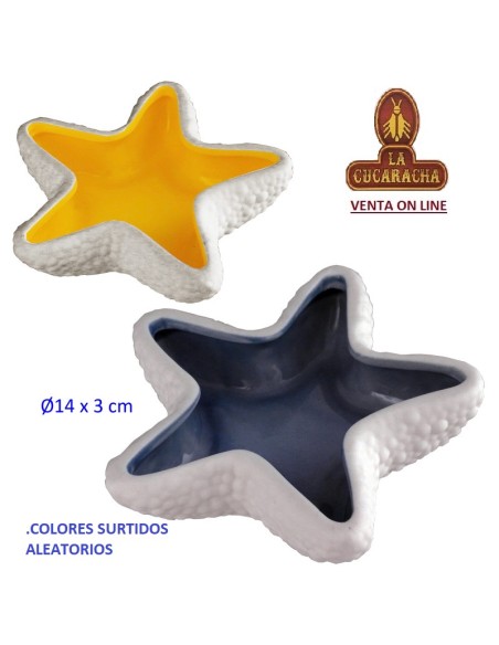 Cenicero cerámica estrella mar colores surtidos aleatorios.