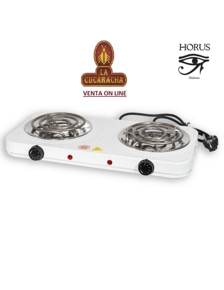 HORNILLO CALENTADOR DOBLE ELECTRICO METALICO SHISHAS 2000W BLANCO.