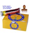 CARBON VEGETAL SHISHA GOLDEN RIVER CAJA 10 PAQUETES DE 10 PASTILLAS Ø40 MM.