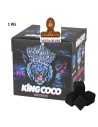 CARBON VEGETAL SHISHA CAJA 1KG KING COCO CON 64 DADOS DE 2,6x2,6x2,6 CM.