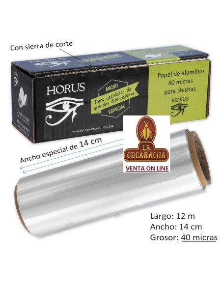 ROLLO 12M PAPEL ALUMINIO SHISHA ANCHURA ESPECIAL 14CM.