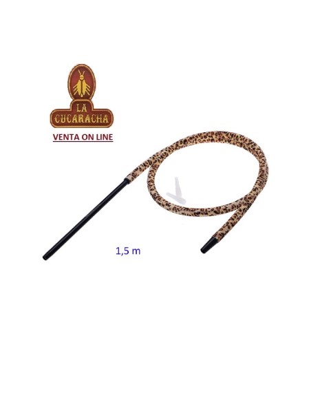 Manguera silicona shisha 1,5 m. boquilla alumninio leopardo.