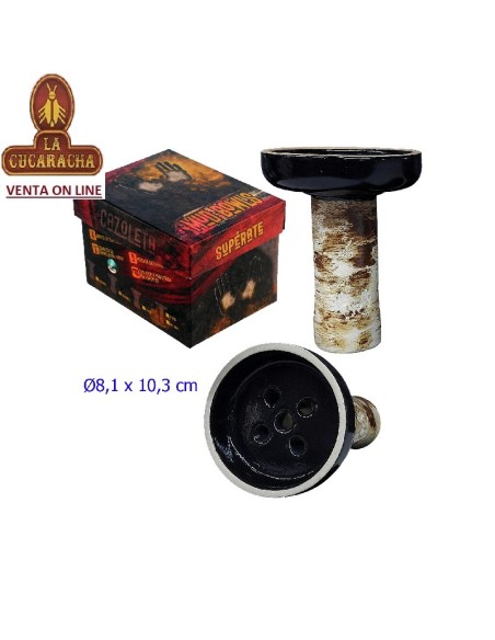 HORUS-Cazoleta barro blanco shisha alta calidad «Nodo Black tradi».