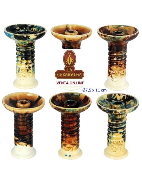 HORUS-Caja 6 cazoletas barro shisha «GRETA» colores surtidos.