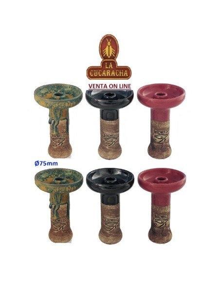HORUS-Caja 6 cazoletas barro shisha «OBLK» colores surtidos.