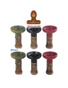 HORUS-Caja 6 cazoletas barro shisha «OBLK» colores surtidos.