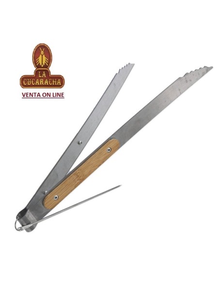 Pinzas metálica y madera 30 cm. shisha.