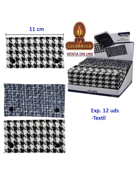 Expositor 12 bolsas picadura «Champ» tweed.