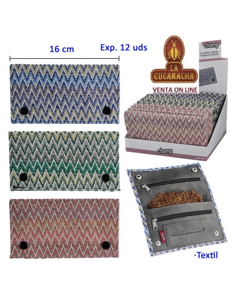 Expositor 12 bolsas picadura «Champ» Colorful waves.