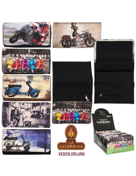 Expositor 12 bolsas picadura «TG Motorcycles» surtidas.