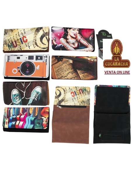 Expositor 12 bolsas picadura «TG Music-retro» surtidas.