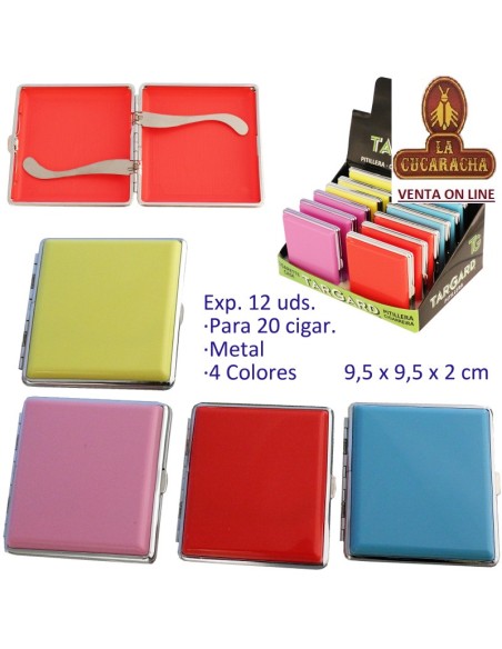 Expositor 12 pitilleras metalicas «TG» para 20 pitillos 4 colores.