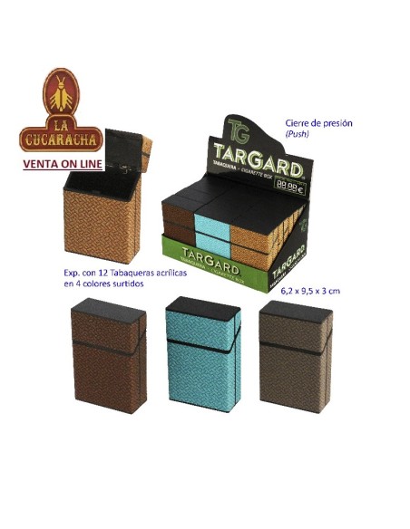 Expositor 12 tabaqueras acrilicas cierre presion «TG».