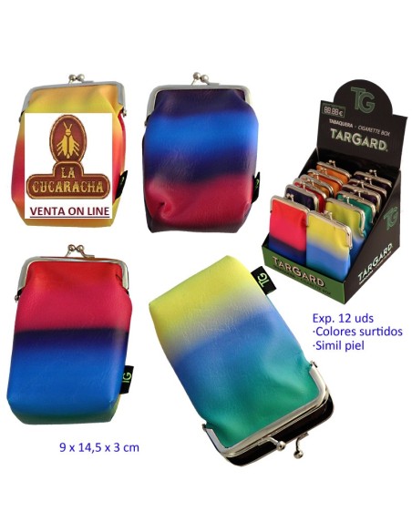 Expositor 12 tabaqueras acrilicas simil piel colores surtidos «TG».