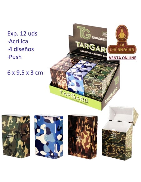 Expositor 12 tabaqueras acrilicas cierre presion «TG».