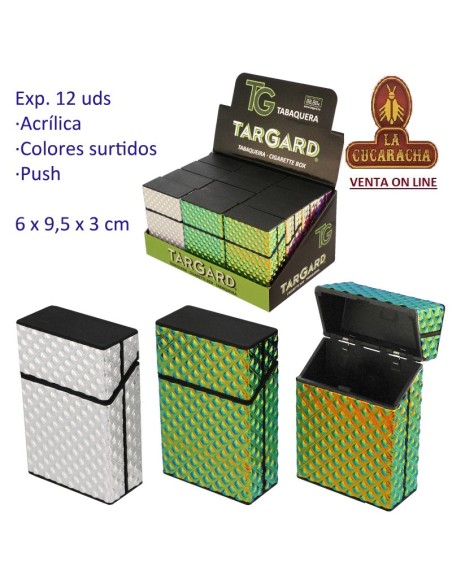 Expositor 12 tabaqueras acrilicas cierre presion «TG».