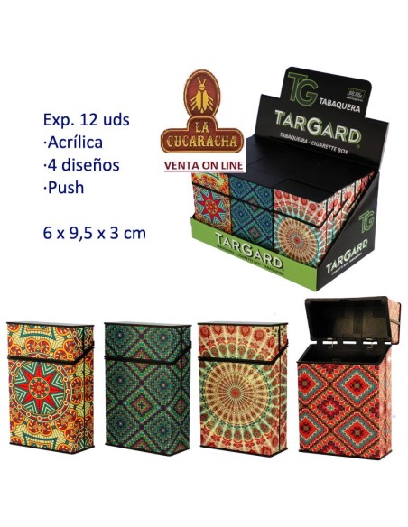 Expositor 12 tabaqueras acrilicas cierre presion «TG».