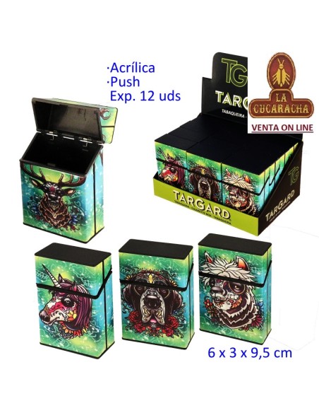 Expositor 12 tabaqueras acrilicas cierre presion «TG».
