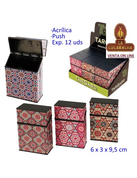 Expositor 12 tabaqueras acrilicas cierre presion «TG».