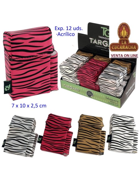 Expositor 12 tabaqueras acrílicas «TG» espacio para encendedor.