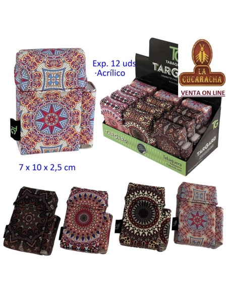 Expositor 12 tabaqueras acrílicas «TG» espacio para encendedor.