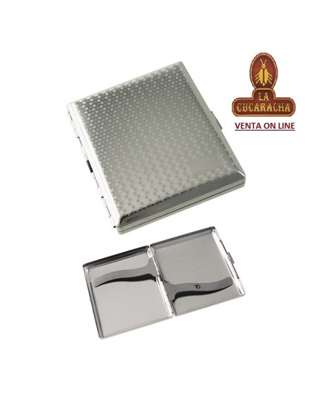Pitillera metal «Trama» para 18 cigarrillos.