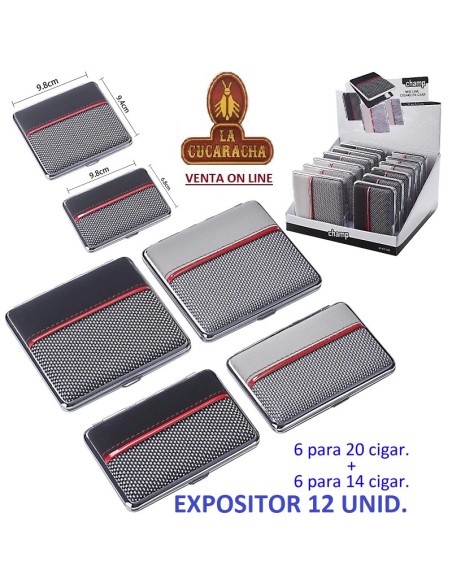 Expositor 12 pitilleras «Champ Red line» para 14 y 20 cigarrillos.