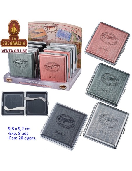 Expositor 8 PITILLERAS «Fargo Espiritu San Luis» PARA 20 CIGARRILLOS.