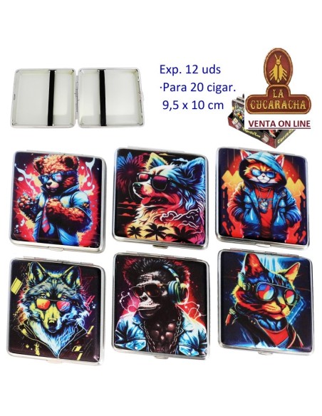 Expositor 12 PITILLERAS metal PARA 20 CIGARRILLOS.