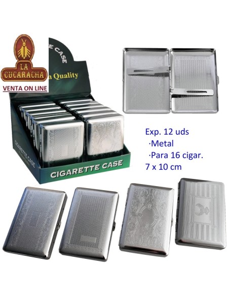 Expositor 12 pitilleras metal para 16 cigarrillos.