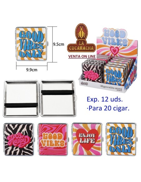 Expositor 12 pitilleras «Champ good vibes» para 20 cigarrillos.
