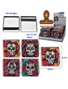 Expositor 12 pitilleras metal «Champ» skulls and flowers para 20 cigarrillos.