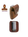 ZIPPO-Funda piel encendedor con clip color marron.