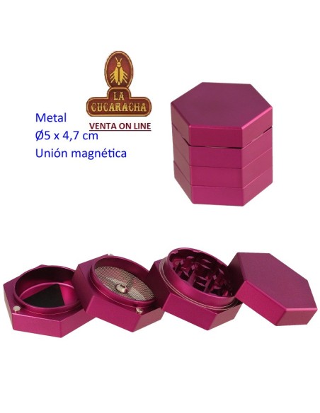 Grinder metal purpura 4 partes union magnetica 5cm.