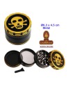 Grinder metal negro-oro 4 partes 6.3cm. 3 modelos.