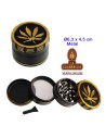 Grinder metal negro-oro 4 partes 6.3cm. 3 modelos.