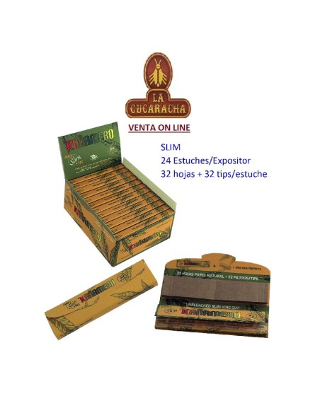 KAÑAMERO-Caja 24 libritos 32 hojas papel liar 110mm-32 tips.