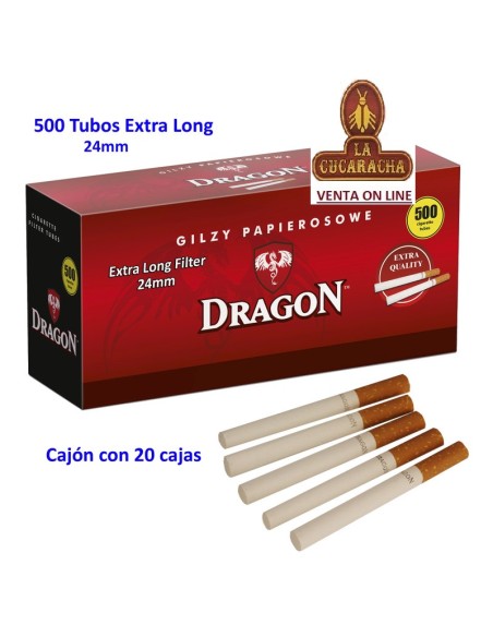 dragon-Cajón 20-Cajas 500 tubos EXTRA LONG cigarrillo vacios.