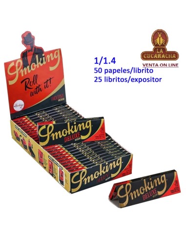 Smoking DELUXE-Caja 25 libritos 50 Hojas Papel Liar 78mm.