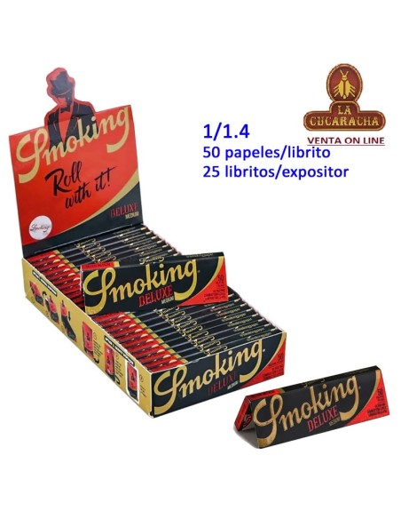 Smoking DELUXE-Caja 25 libritos 50 Hojas Papel Liar 78mm.