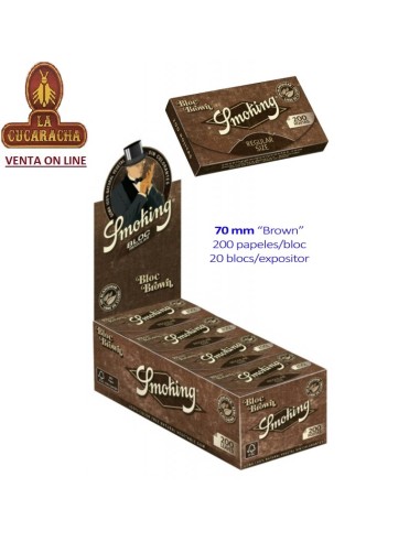 Smoking BROWN-Caja 20 libritos 200 Hojas Papel Liar 70mm.