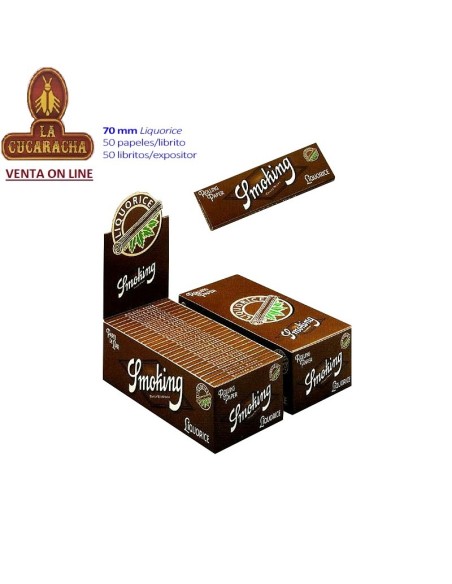 Caja 50 libritos 50 Hojas Papel Liar SMOKING LIQUORICE 70mm. nº 8.