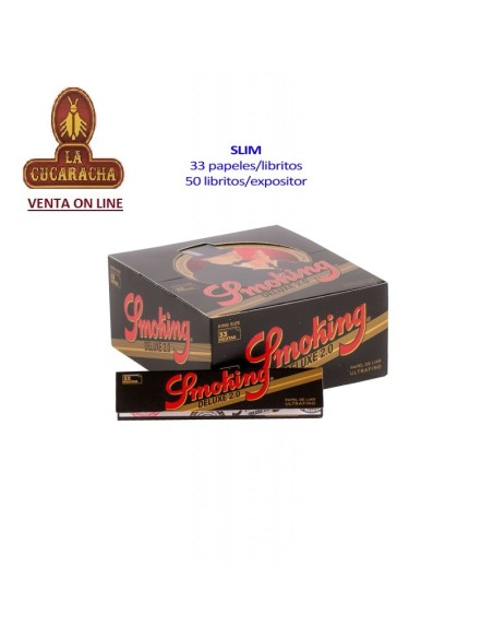 Caja 50 libritos 33 Hojas Papel Liar SMOKING DELUXE 110mm.
